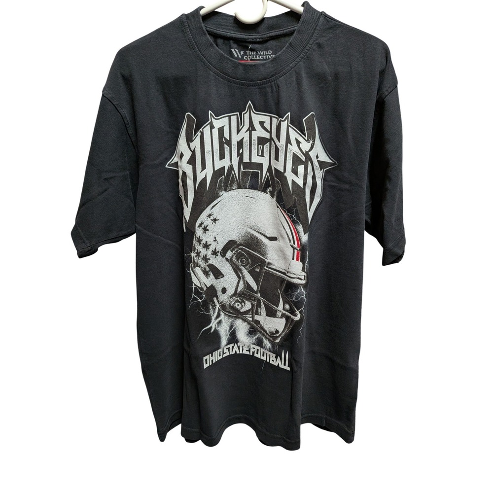 The Wild Collective‎ Mens Ohio State Buckeyes Football Graphic T-Shirt Black L